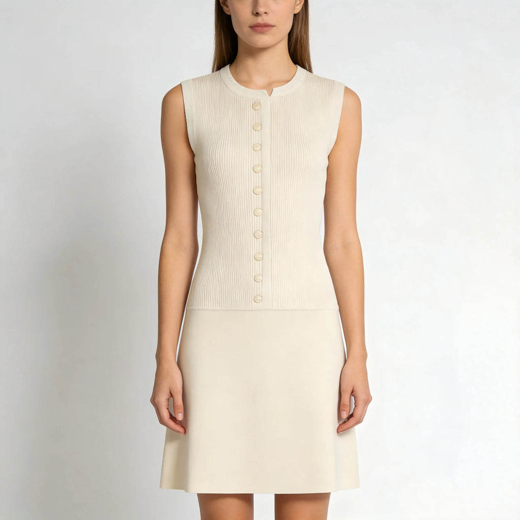 Vestido com Mescla de Linho
