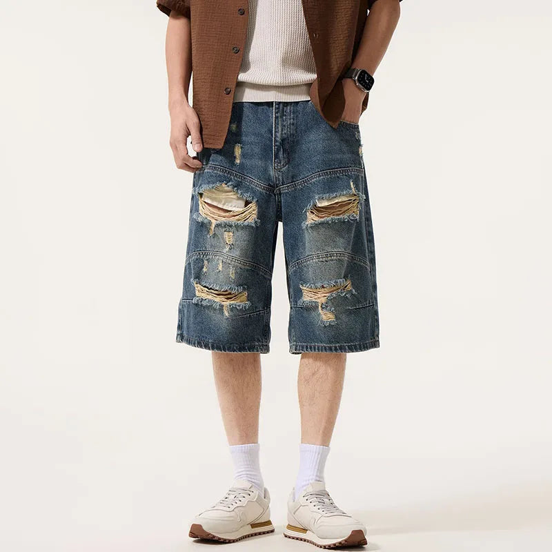 Calção Jeans Rasgado