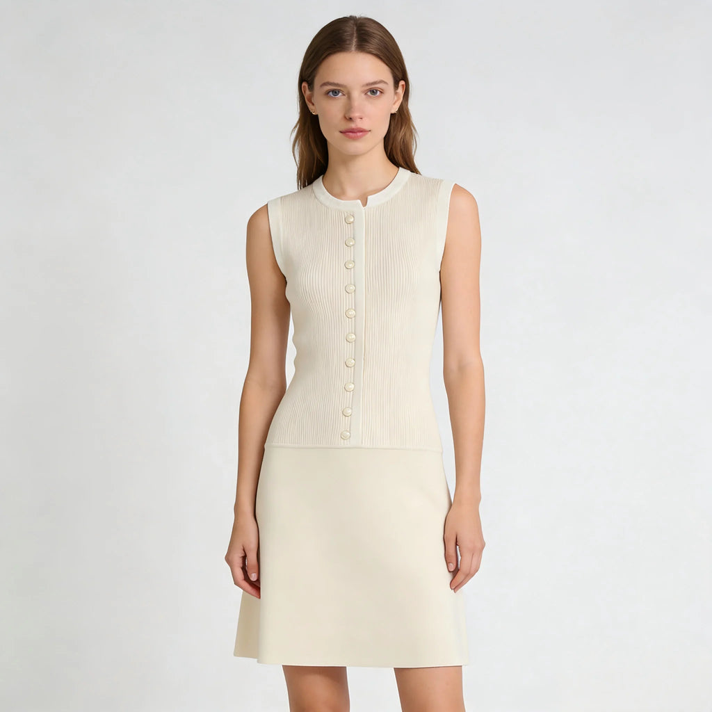 Vestido com Mescla de Linho