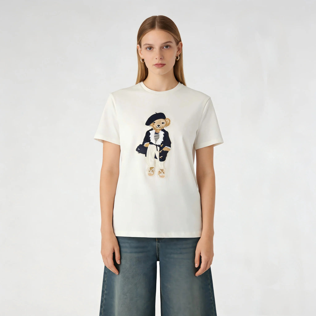 T-Shirt com Estampa de Urso