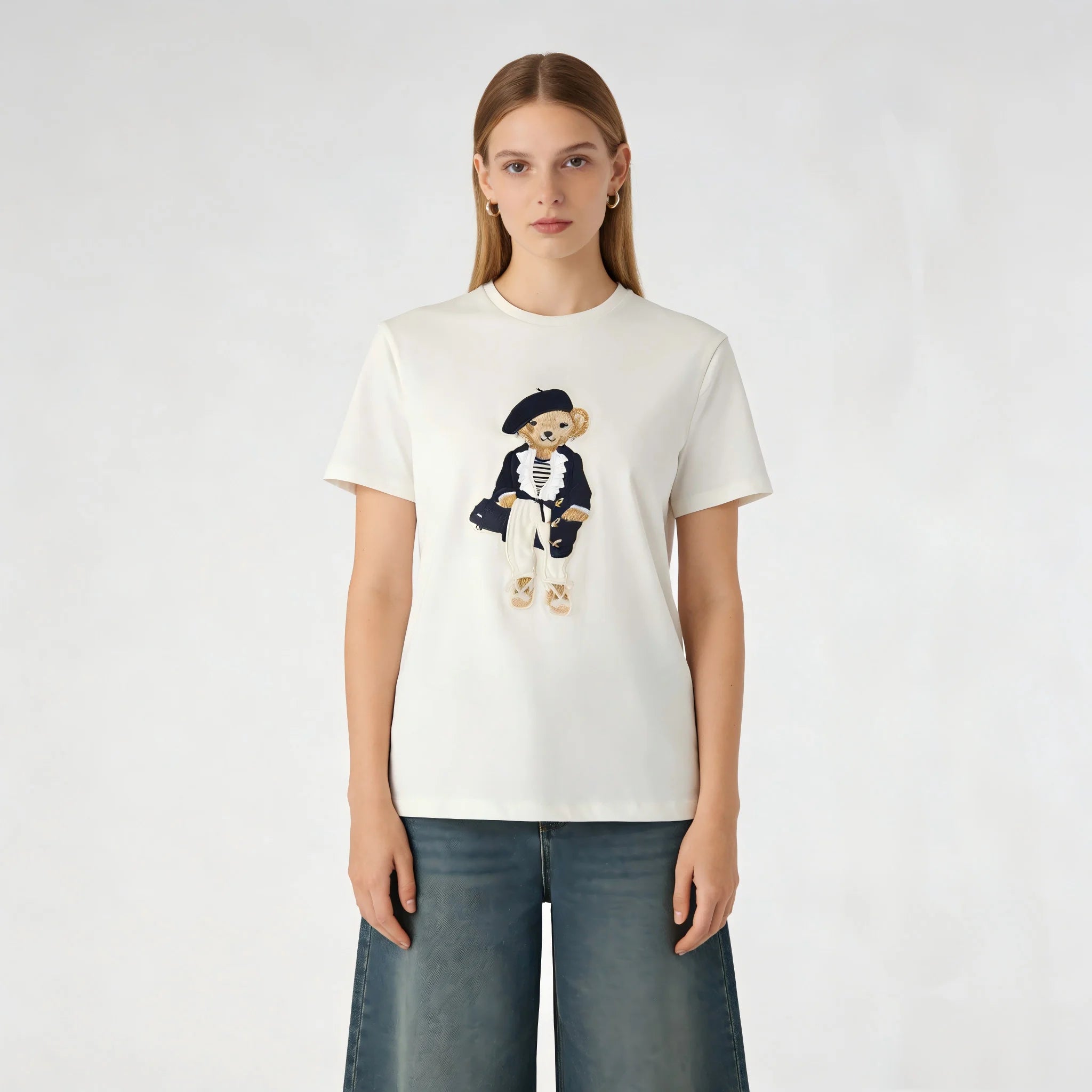 T-Shirt com Estampa de Urso
